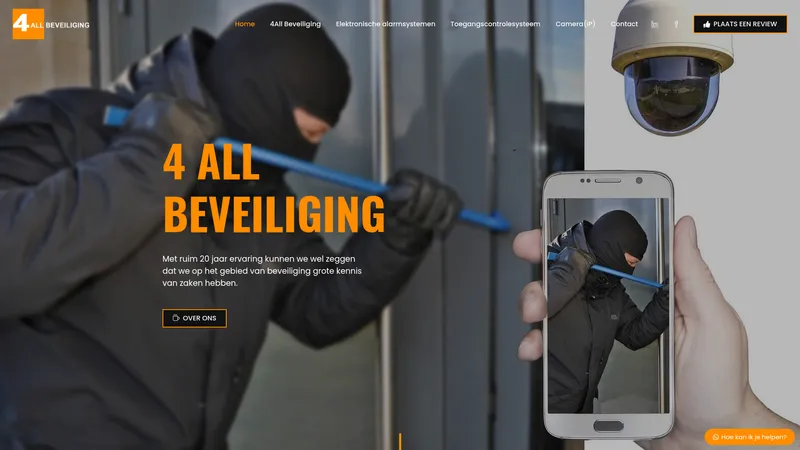 Website van 4all Beveiliging