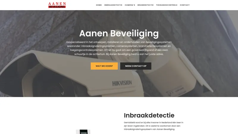 Website van Aanen Beveiliging B.V.