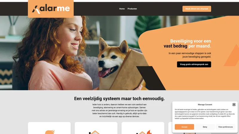 Website van Alarme B.V.