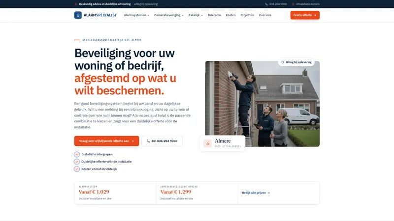Website van Alarmspecialist