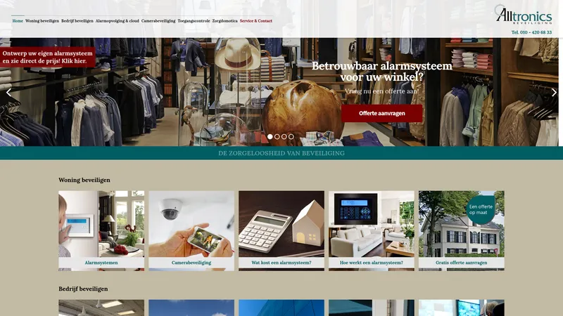 Website van Alltronics Beveiliging B.V.
