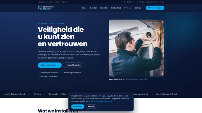 Website van Beveiligingstechniek Eefting
