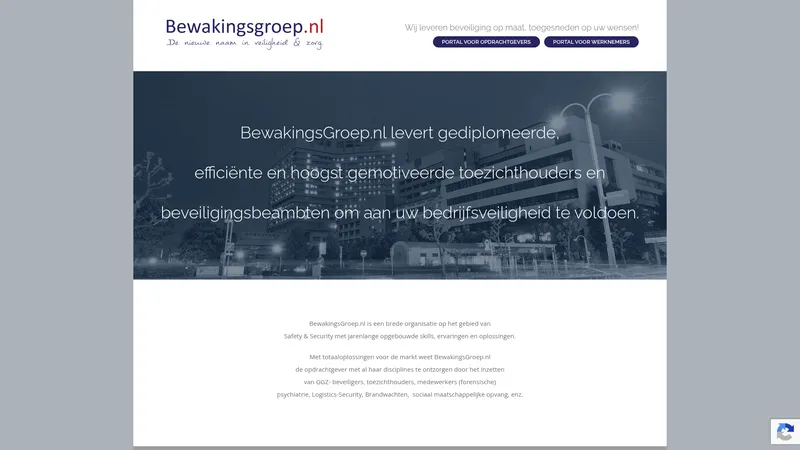 Website van Bewakingsgroep