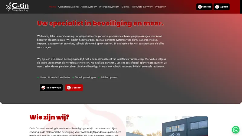 Website van C-tin camerabewaking