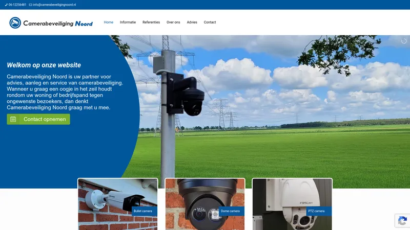 Website van Camerabeveiliging Noord