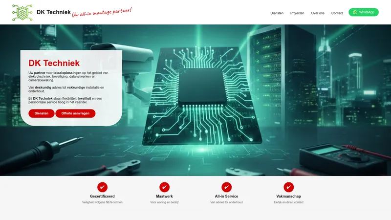 Website van DK Techniek