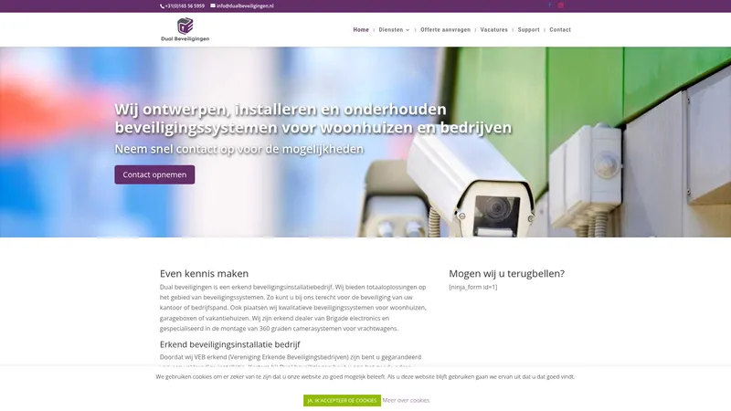 Website van Dual Beveiligingen