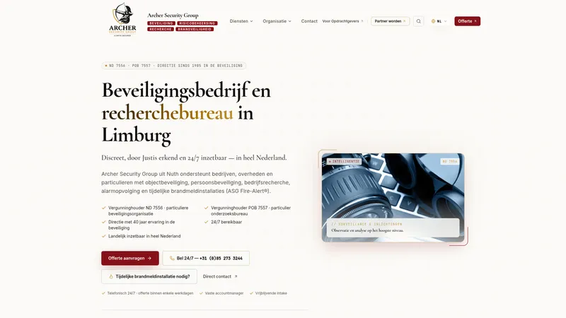 Website van Eagle Executive Protection Group International Ltd.®