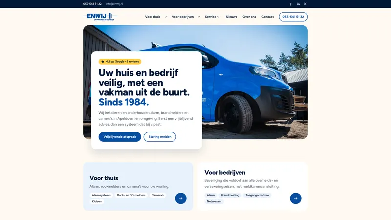 Website van Enwij Beveiligingen B.V.