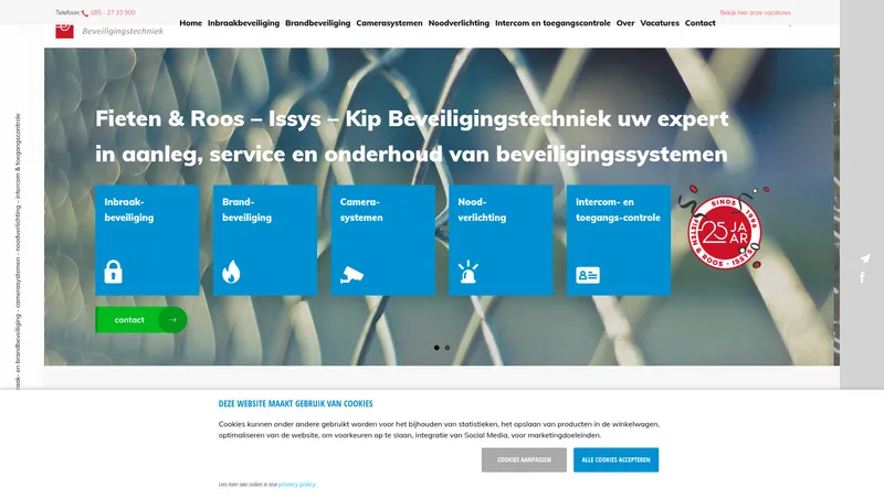 Website van Fieten & Roos - Issys Beveiligingstechniek
