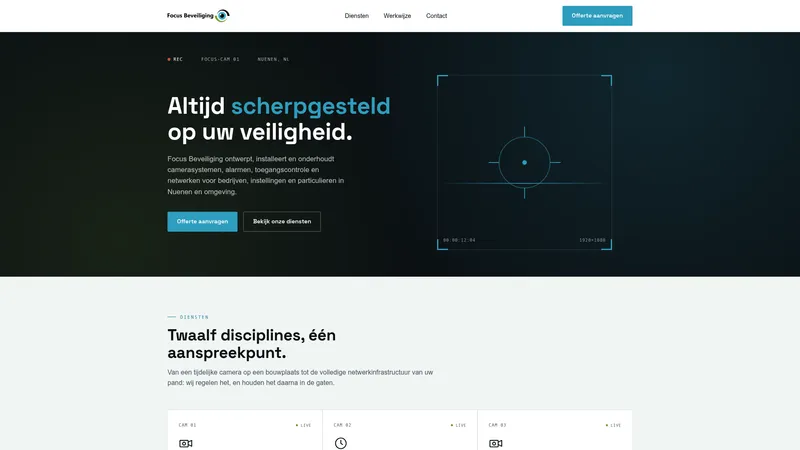 Website van Focus Camera's en Beveiligingstechniek