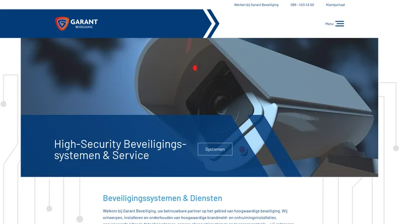 Website van Garant Beveiliging B.V.