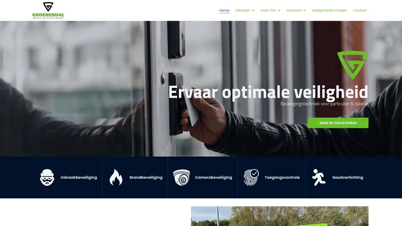 Website van Groenendal Beveiligingstechniek BV