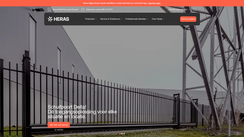 Website van Heras BV (kantoor Zwolle)