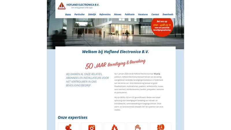 Website van Hofland Electronica BV
