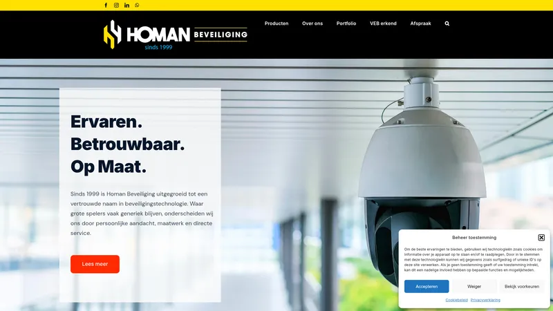 Website van Homan Beveiliging - sinds 1999