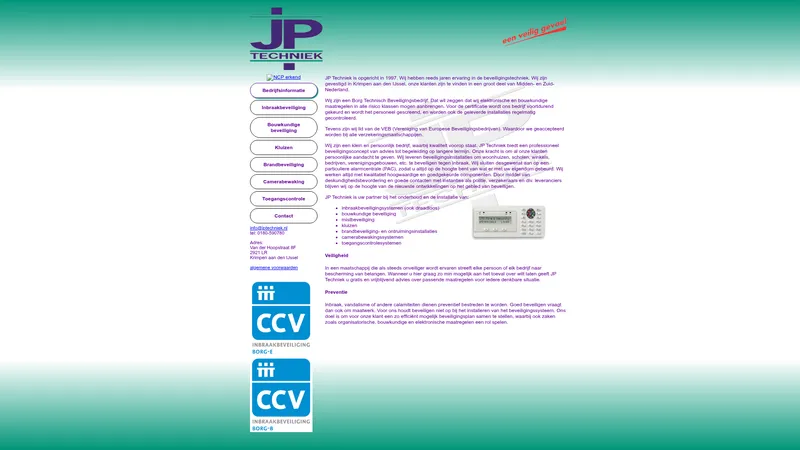 Website van JP Techniek