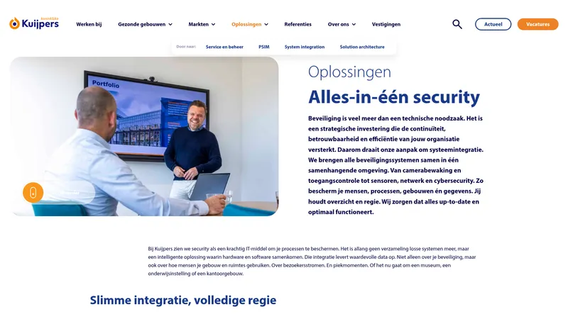Website van Kuijpers Beveiligingssystemen BV
