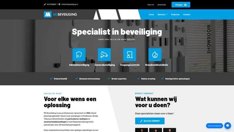 Website van M2 Beveiliging B.V.