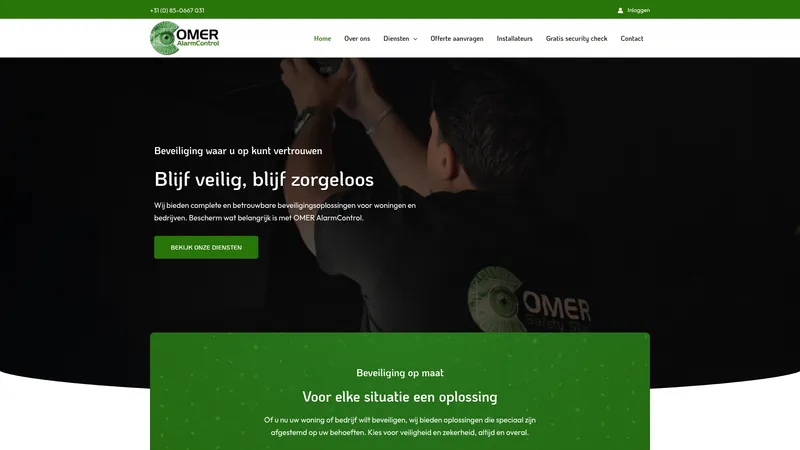 Website van OMER AlarmControl