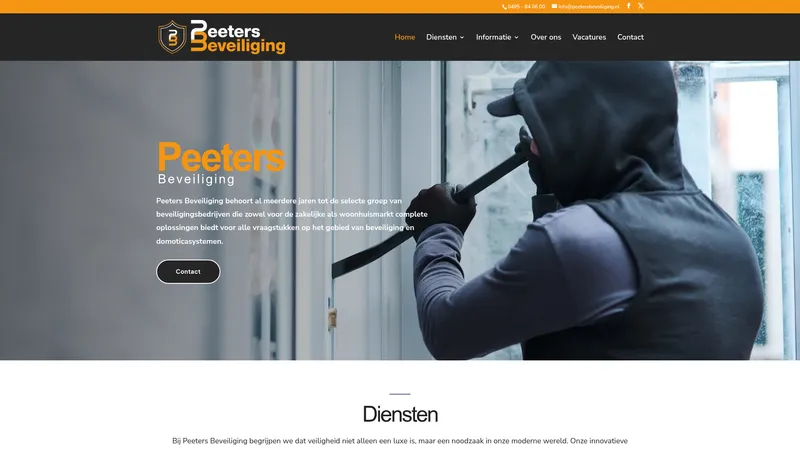 Website van Peeters Beveiliging