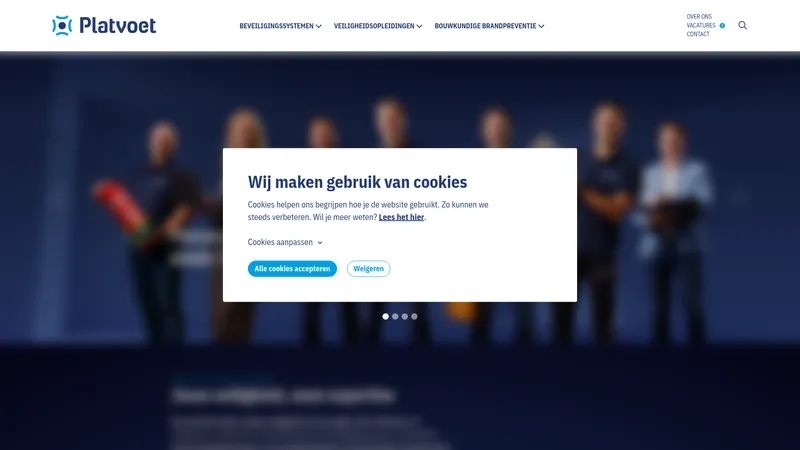 Website van Platvoet Beveiligingssystemen BV