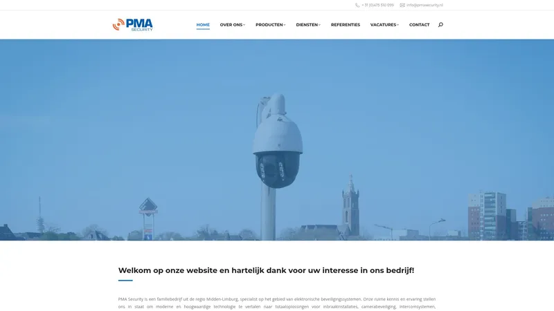 Website van PMA Security B.V.