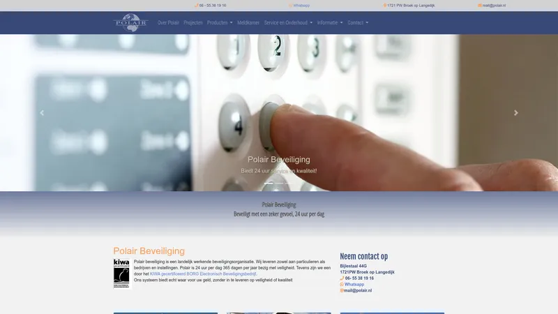 Website van Polair Beveiliging