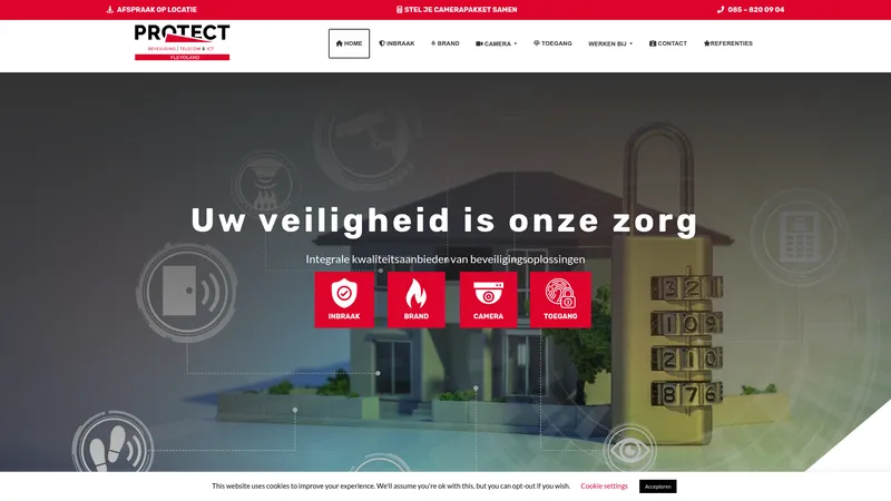 Website van Protect Flevoland