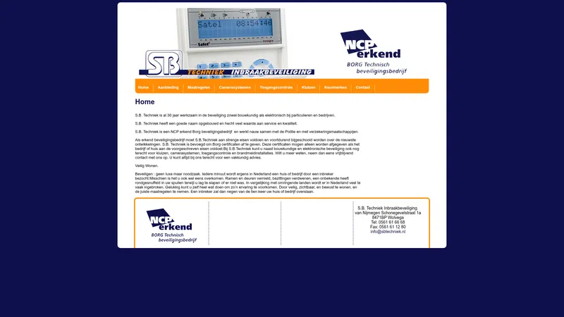 Website van S.B. Techniek