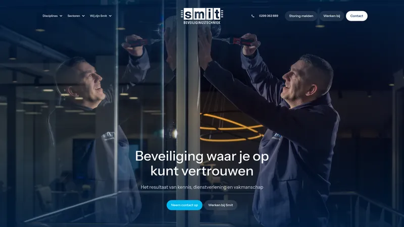 Website van Smit Beveiligingstechniek
