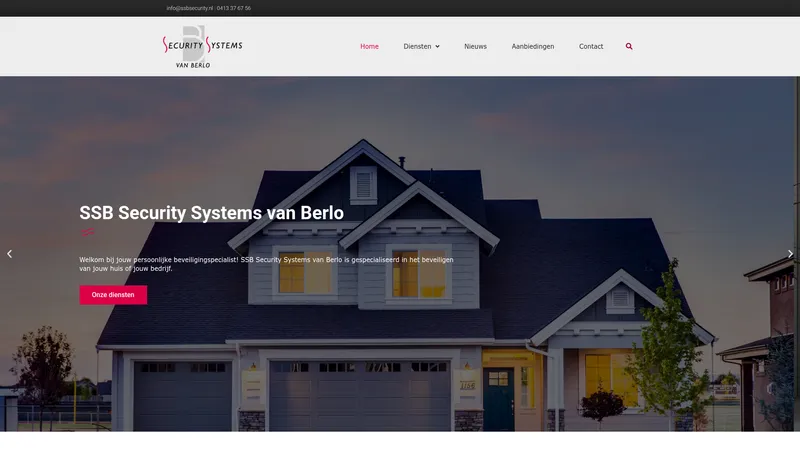 Website van SSB Security Systems Van Berlo