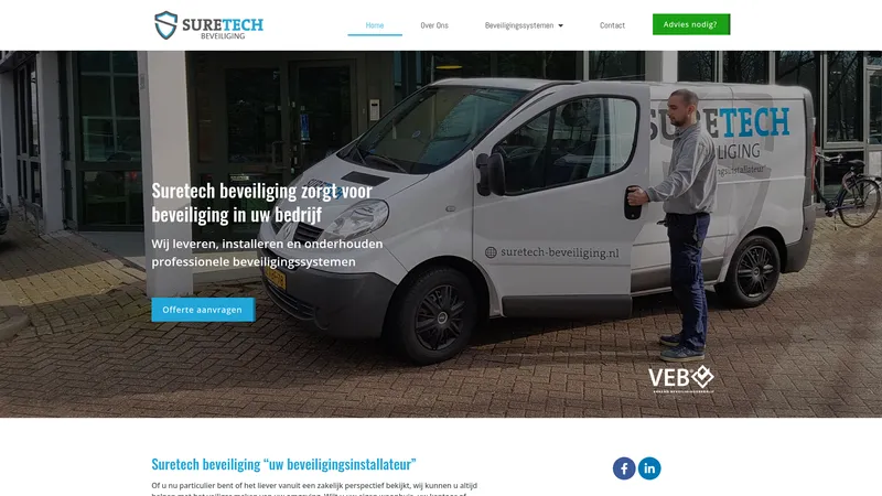 Website van Suretech beveiliging BV