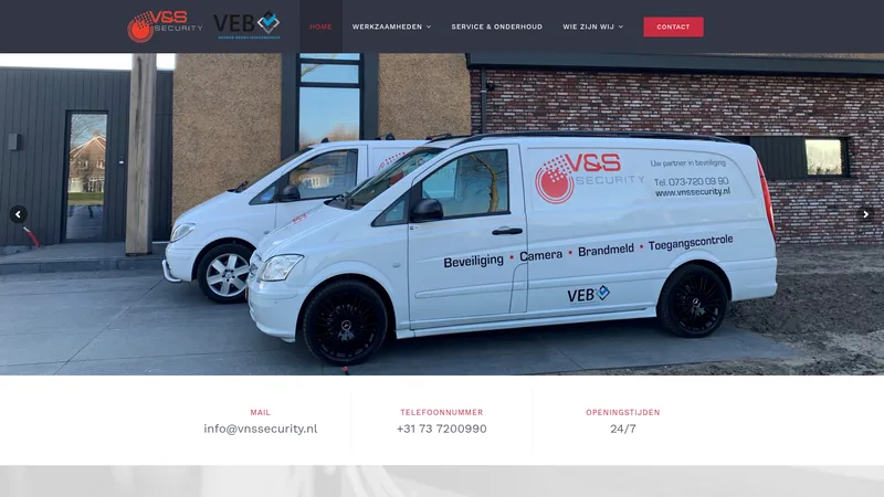 Website van V&S Security B.V.