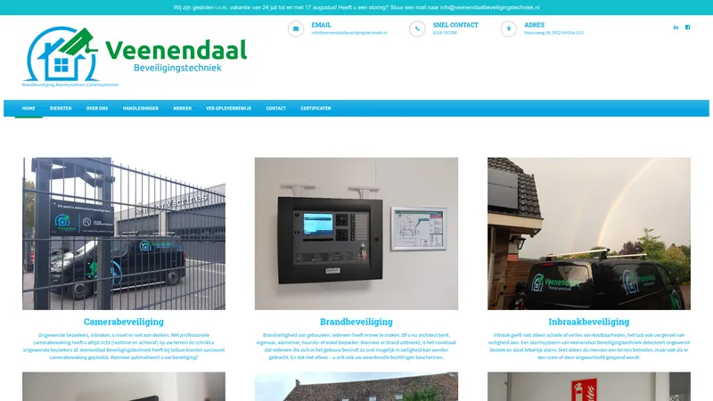 Website van Veenendaal Beveiligingstechniek